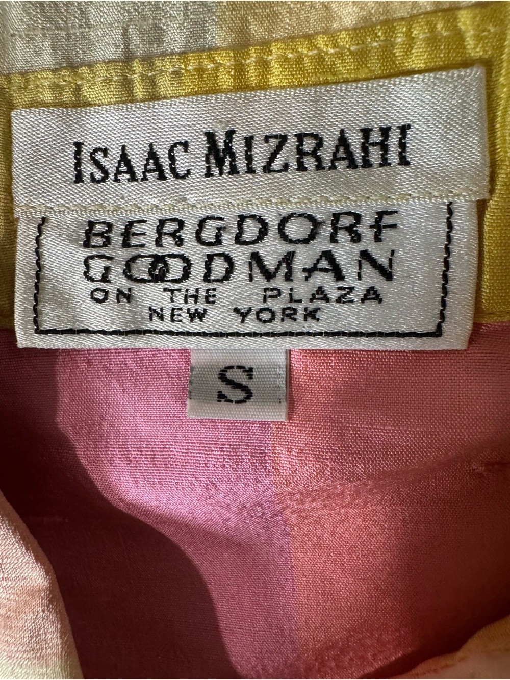 Vintage Isaac Mizrahi Bergdorf Goodman 💯% Silk Shantung oversized polo top - S